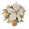 White Gold Poinsettia Arrangement Centerpiece - Handcrafted Christmas Decorations - Holiday Tree